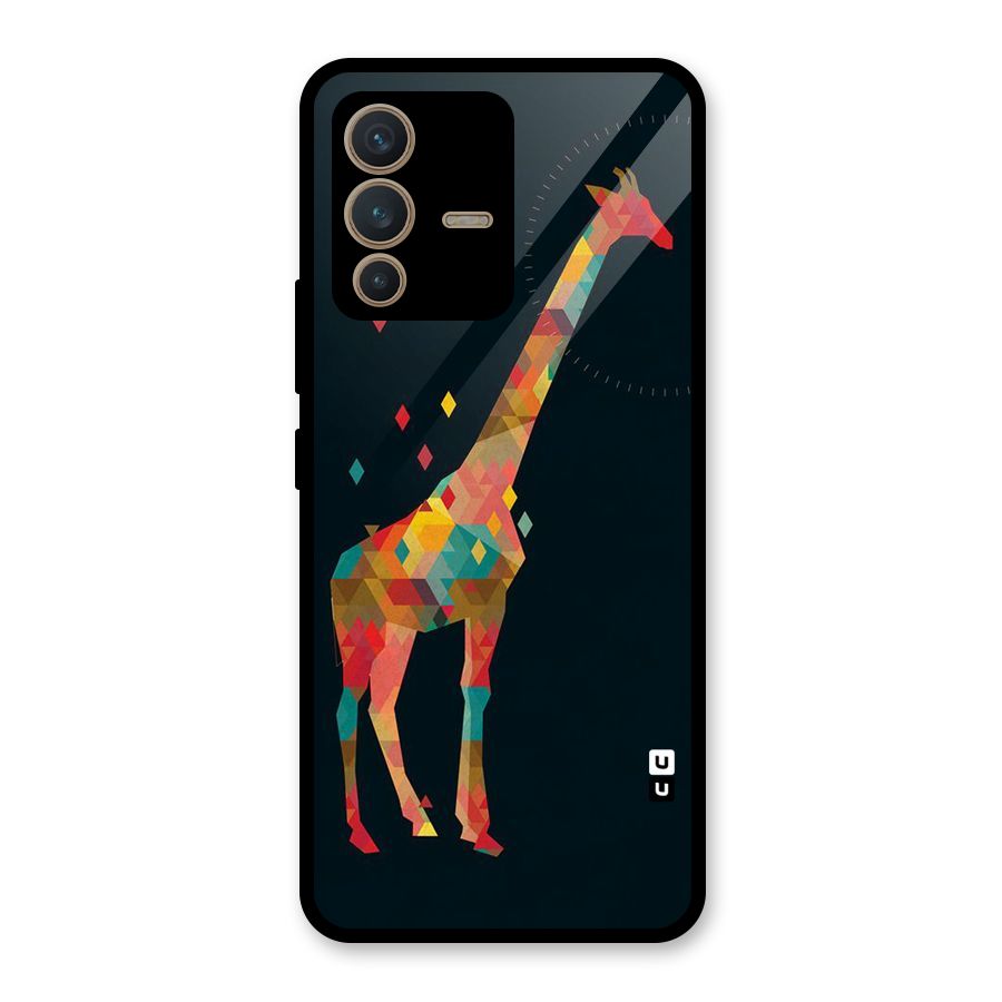 Colored Giraffe Glass Back Case for Vivo V23 5G