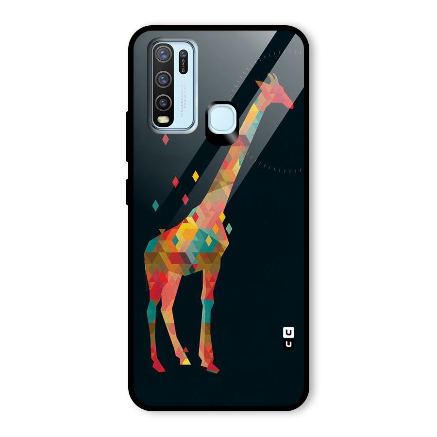 Colored Giraffe Glass Back Case for Vivo Y30