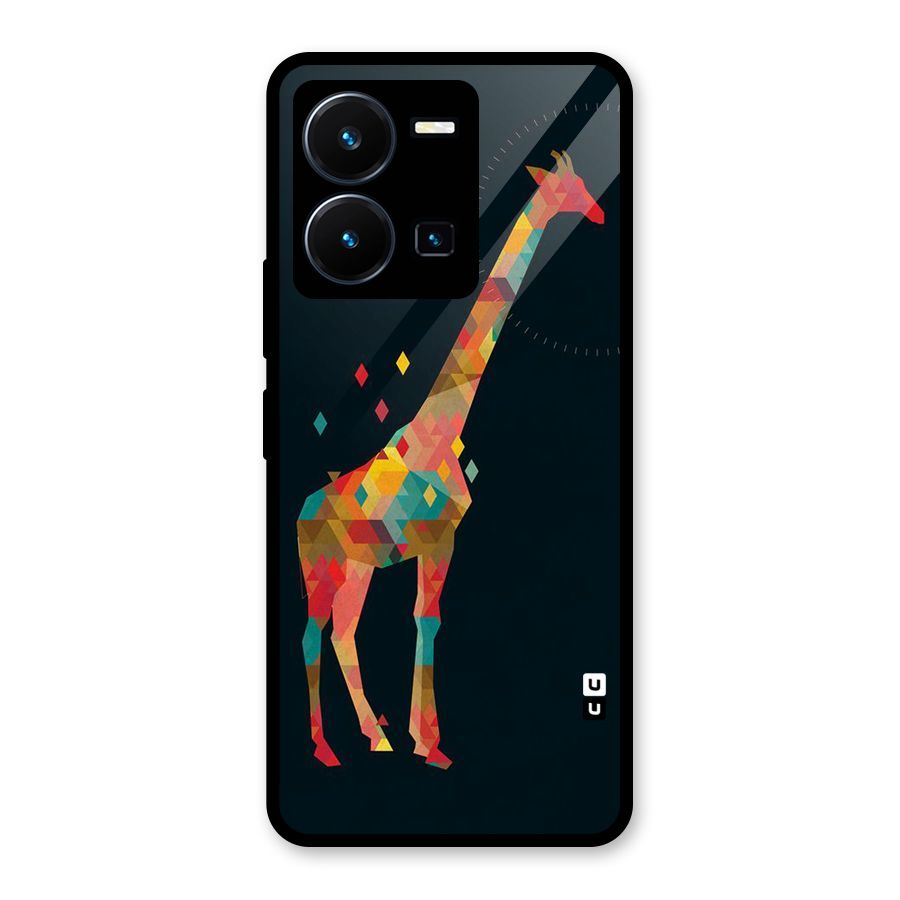 Colored Giraffe Glass Back Case for Vivo Y35