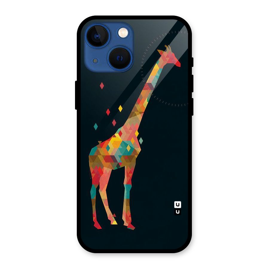 Colored Giraffe Glass Back Case for iPhone 13 Mini