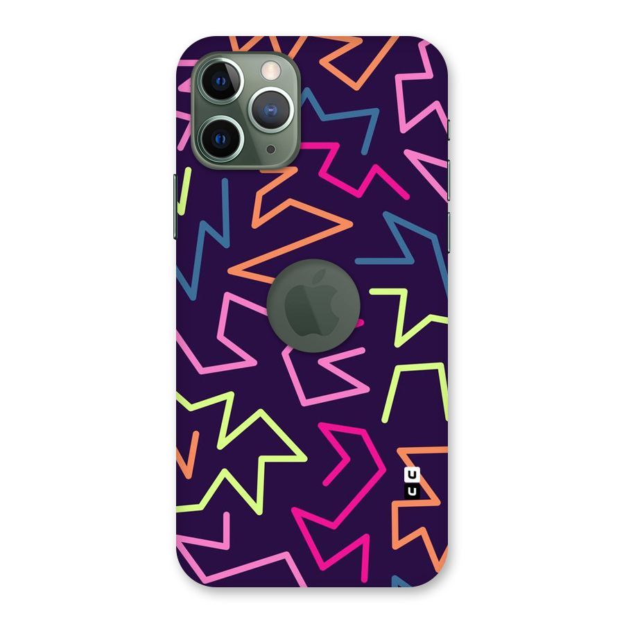Colored Lines Back Case for iPhone 11 Pro Logo  Cut