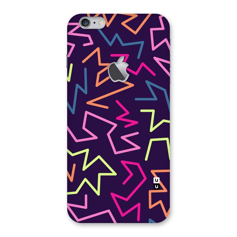Colored Lines Back Case for iPhone 6 Plus 6S Plus Logo Cut