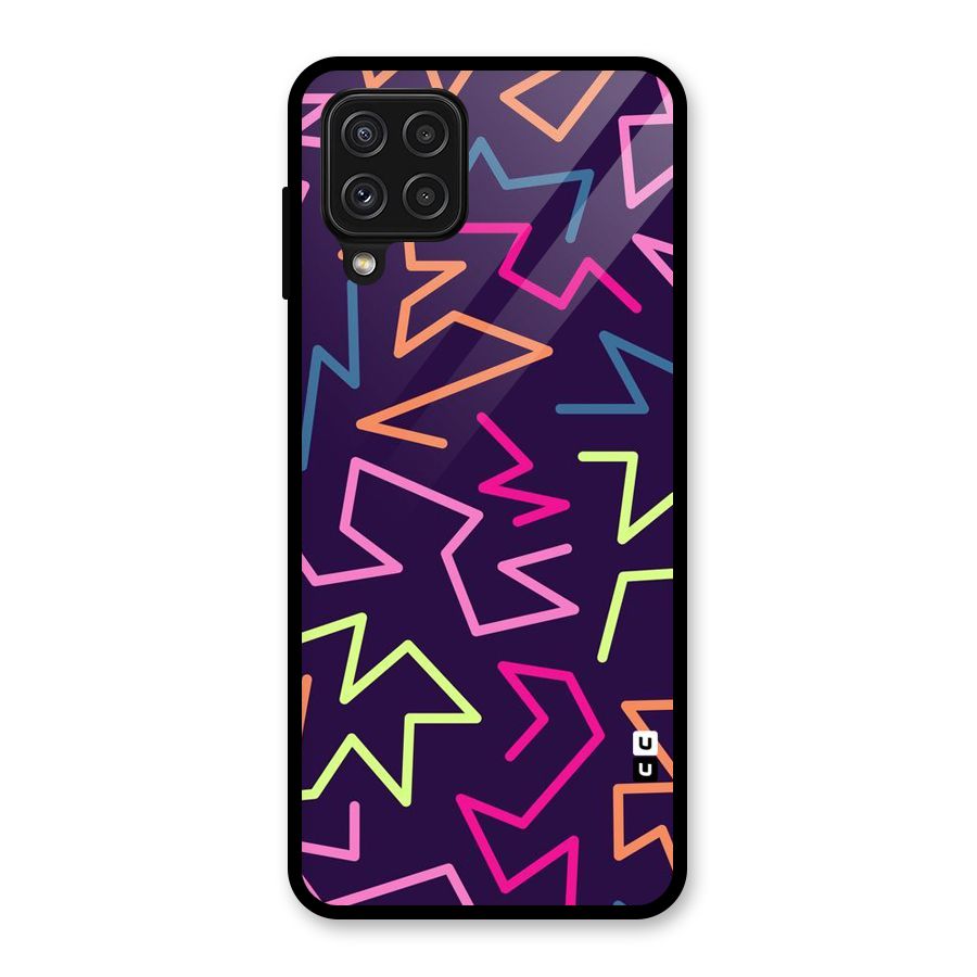 Colored Lines Glass Back Case for Galaxy A22 4G