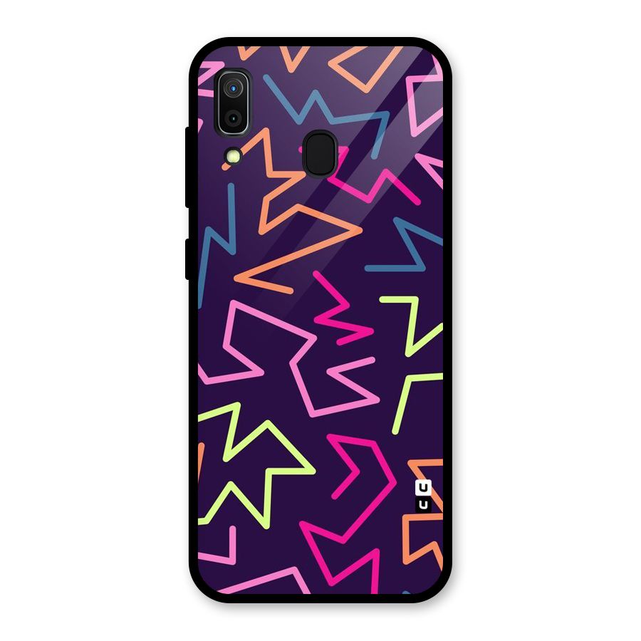 Colored Lines Glass Back Case for Galaxy A30