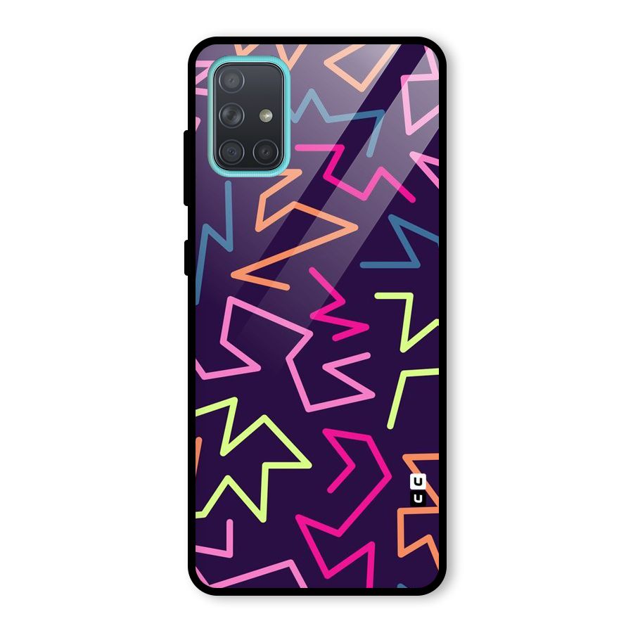 Colored Lines Glass Back Case for Galaxy A71