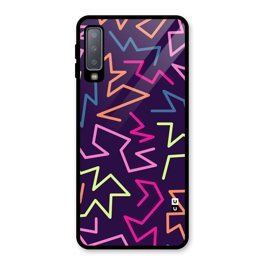 Colored Lines Glass Back Case for Galaxy A7 (2018)