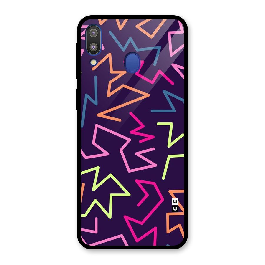 Colored Lines Glass Back Case for Galaxy M20