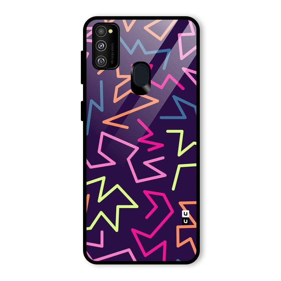 Colored Lines Glass Back Case for Galaxy M30s