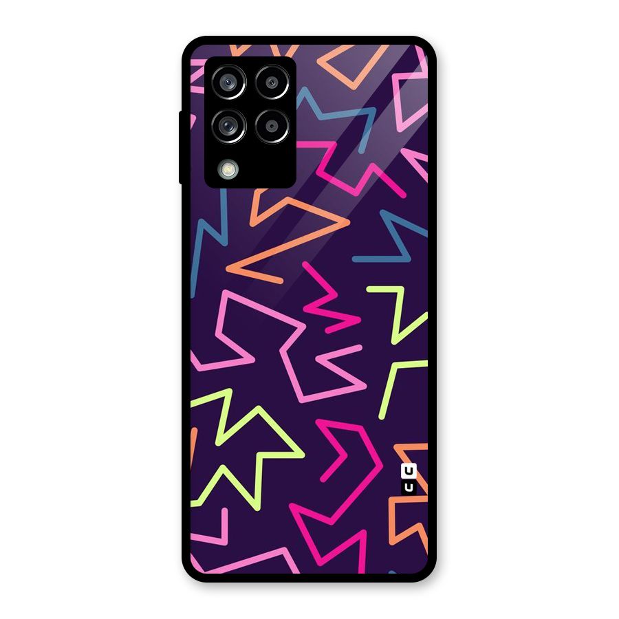 Colored Lines Glass Back Case for Galaxy M53 5G