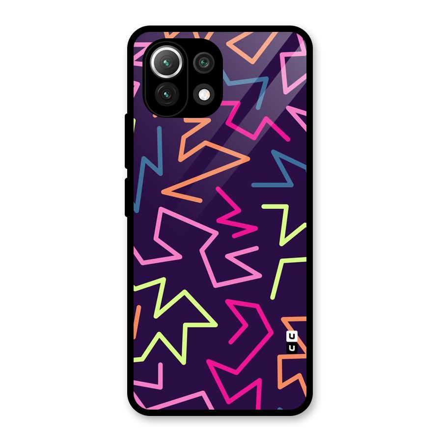 Colored Lines Glass Back Case for Mi 11 Lite NE 5G