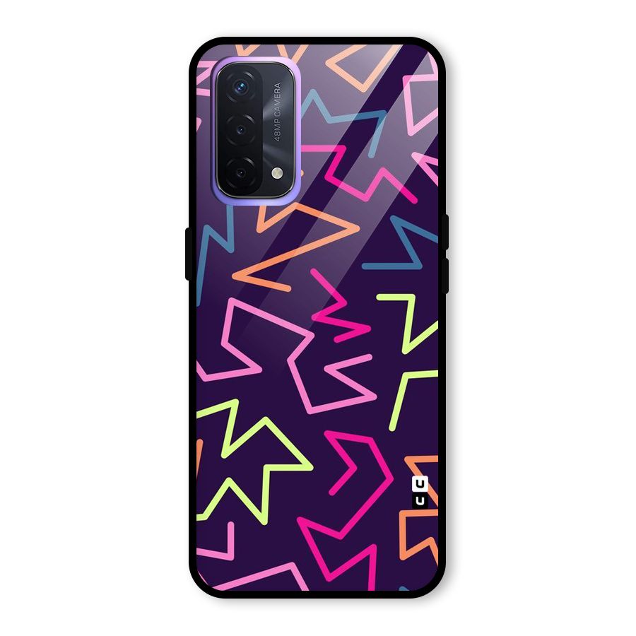 Colored Lines Glass Back Case for Oppo A74 5G
