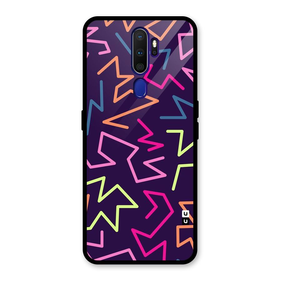 Colored Lines Glass Back Case for Oppo A9 (2020)