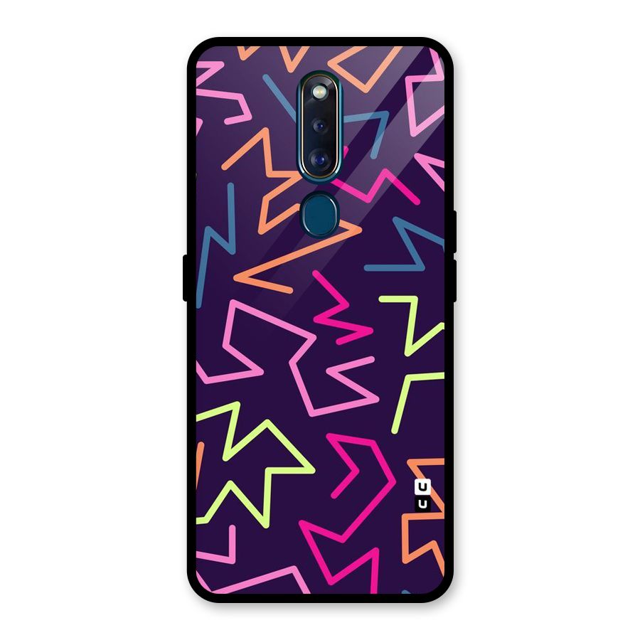 Colored Lines Glass Back Case for Oppo F11 Pro