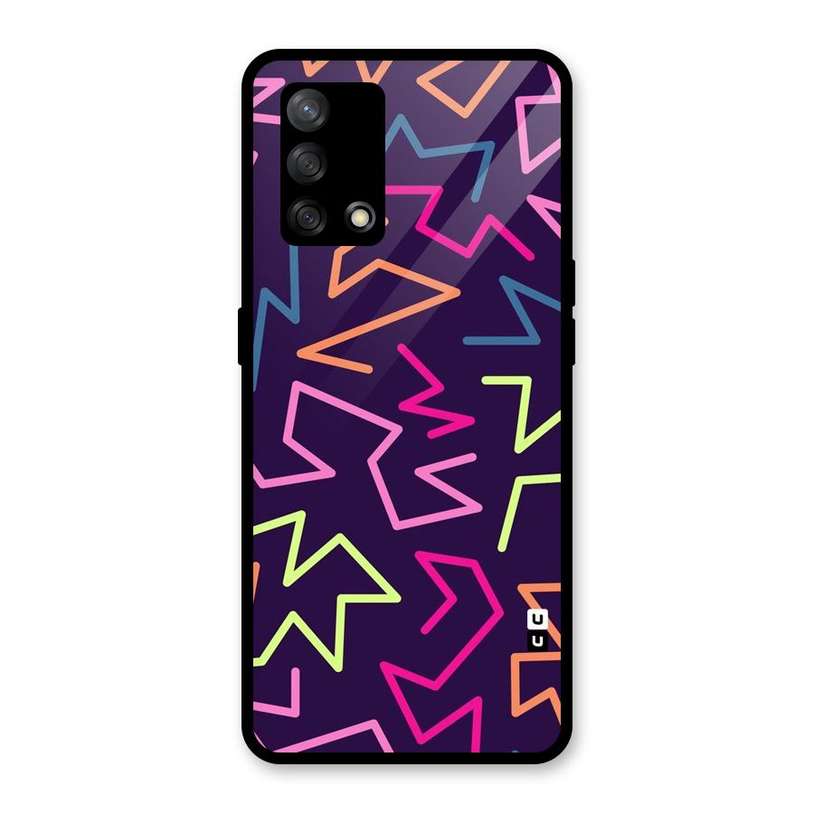Colored Lines Glass Back Case for Oppo F19
