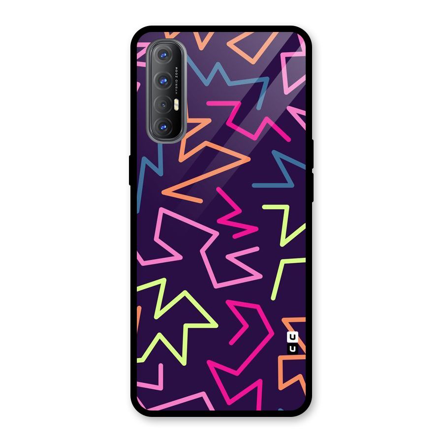Colored Lines Glass Back Case for Oppo Reno3 Pro