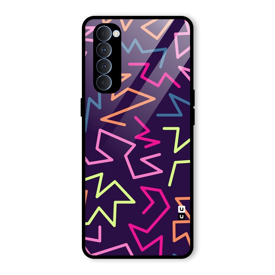 Colored Lines Glass Back Case for Oppo Reno4 Pro