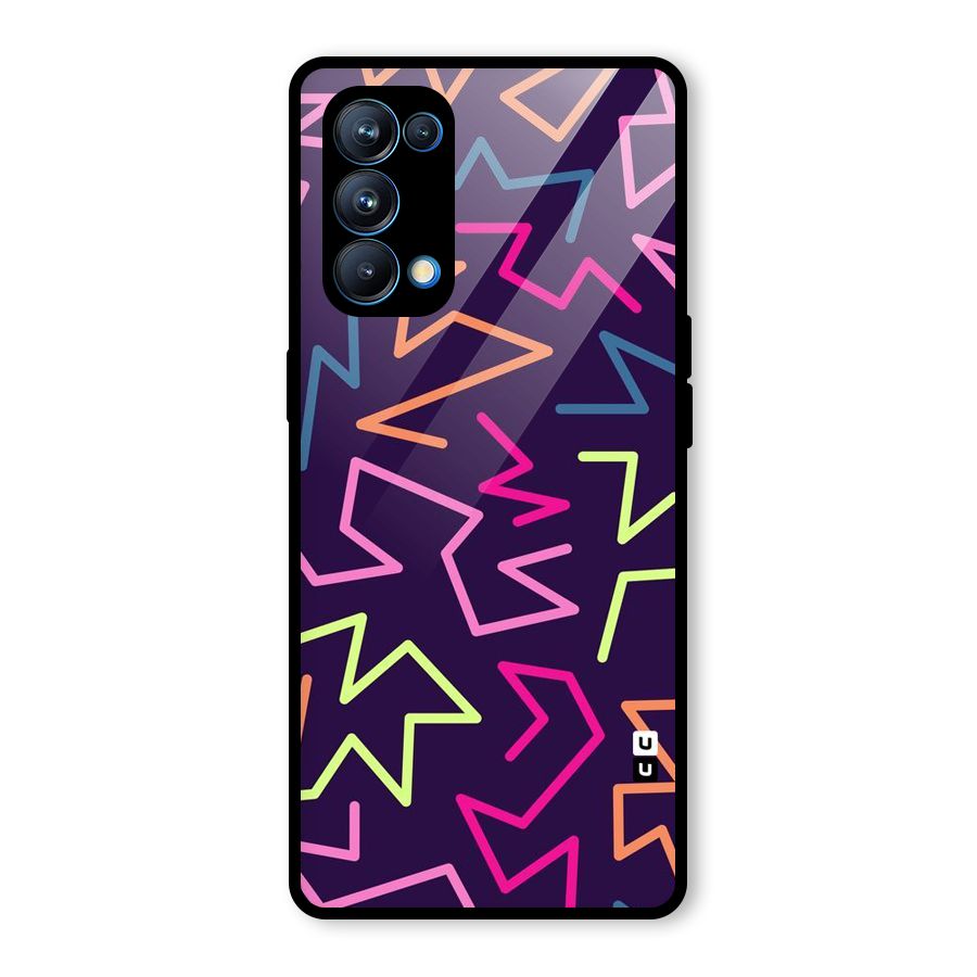 Colored Lines Glass Back Case for Oppo Reno5 Pro 5G