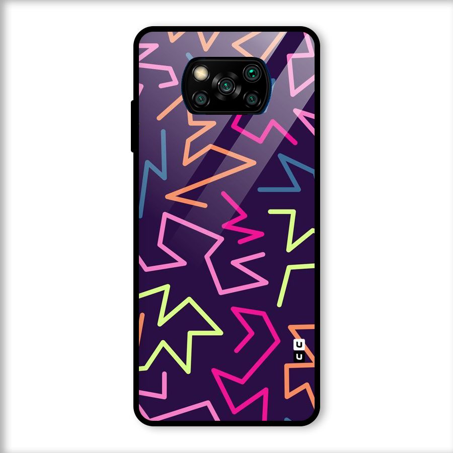 Colored Lines Glass Back Case for Poco X3