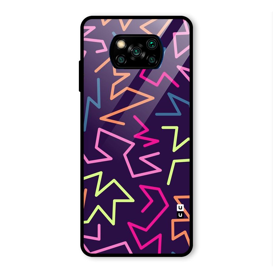 Colored Lines Glass Back Case for Poco X3 Pro