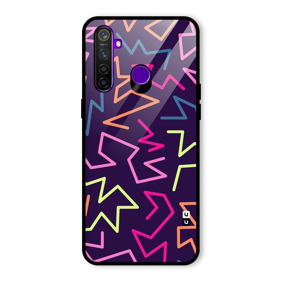 Colored Lines Glass Back Case for Realme 5 Pro