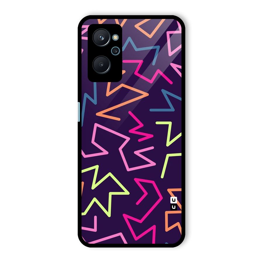 Colored Lines Glass Back Case for Realme 9i