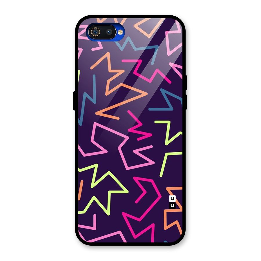 Colored Lines Glass Back Case for Realme C2