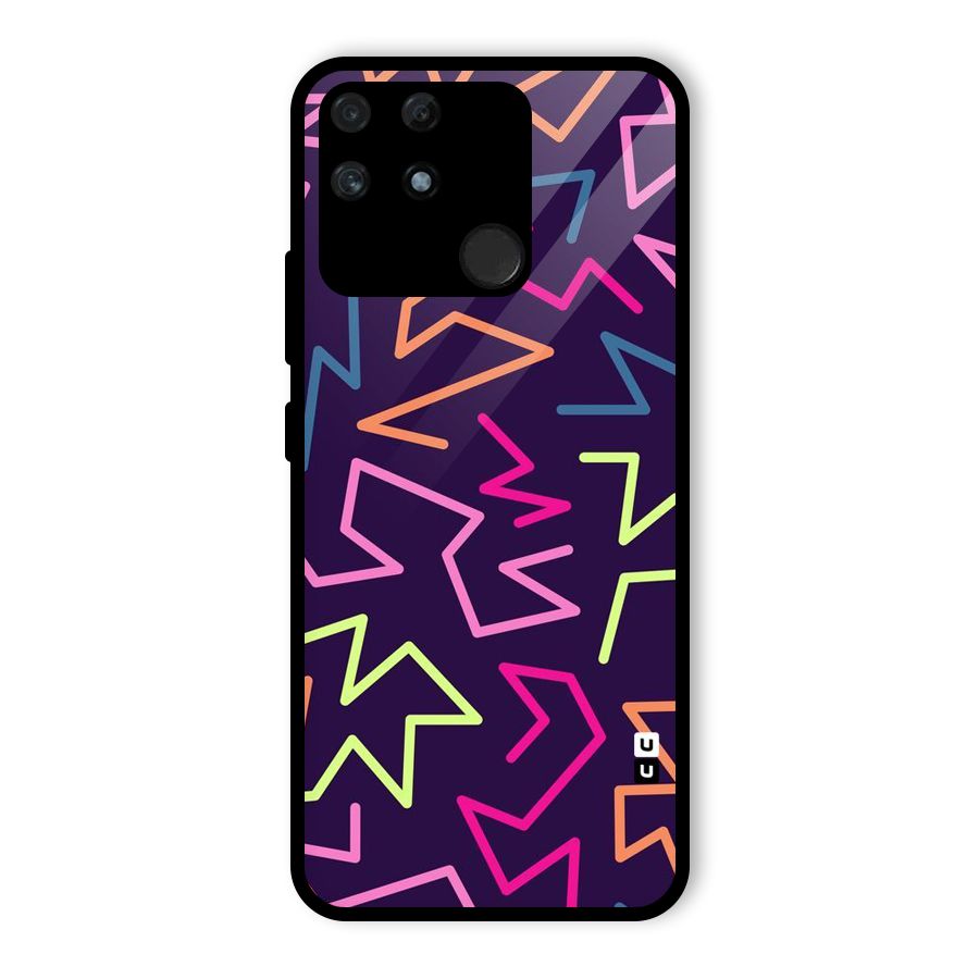 Colored Lines Glass Back Case for Realme Narzo 50A