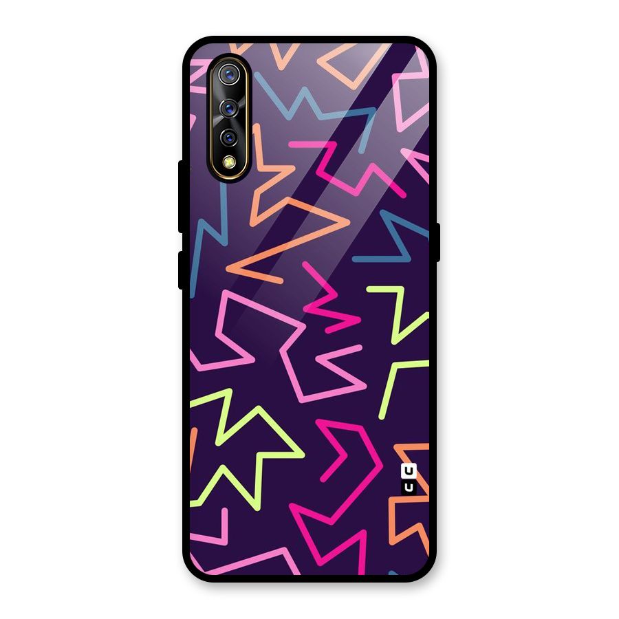 Colored Lines Glass Back Case for Vivo S1