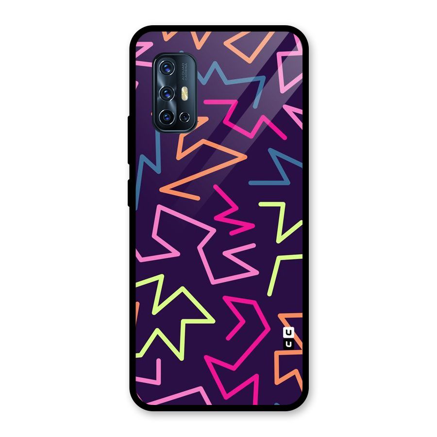Colored Lines Glass Back Case for Vivo V17