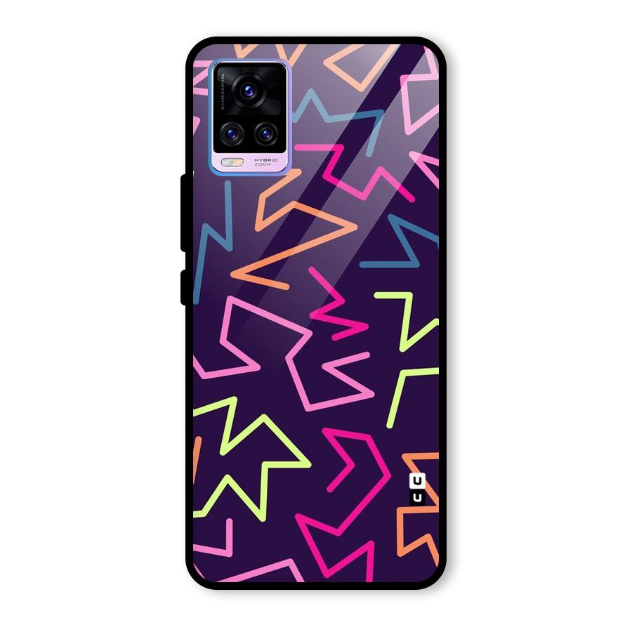 Colored Lines Glass Back Case for Vivo V20 Pro