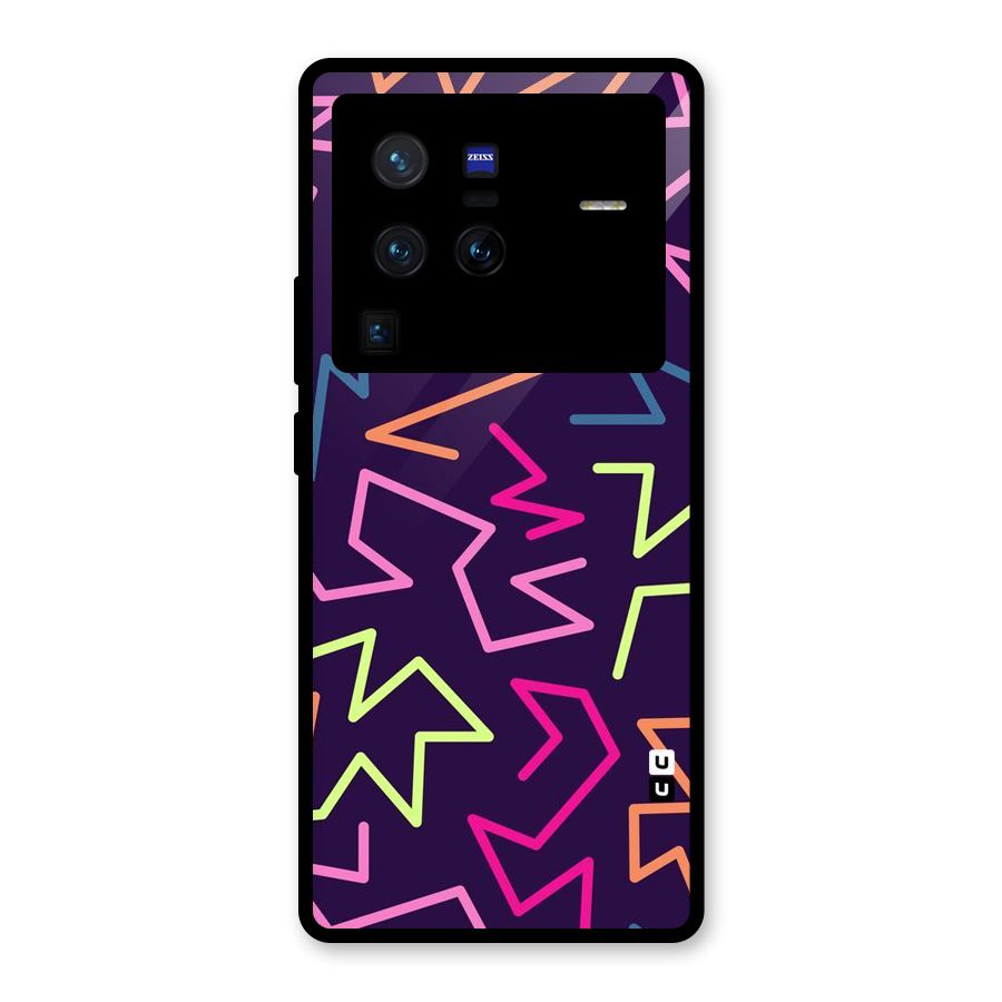 Colored Lines Glass Back Case for Vivo X80 Pro