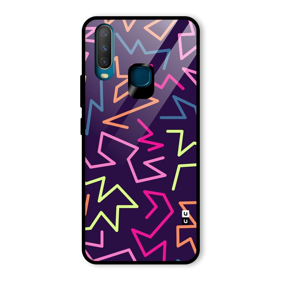 Colored Lines Glass Back Case for Vivo Y17