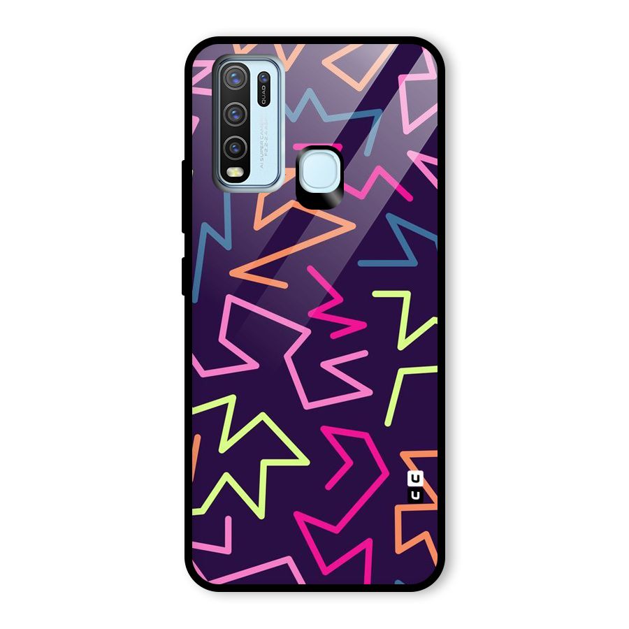 Colored Lines Glass Back Case for Vivo Y30