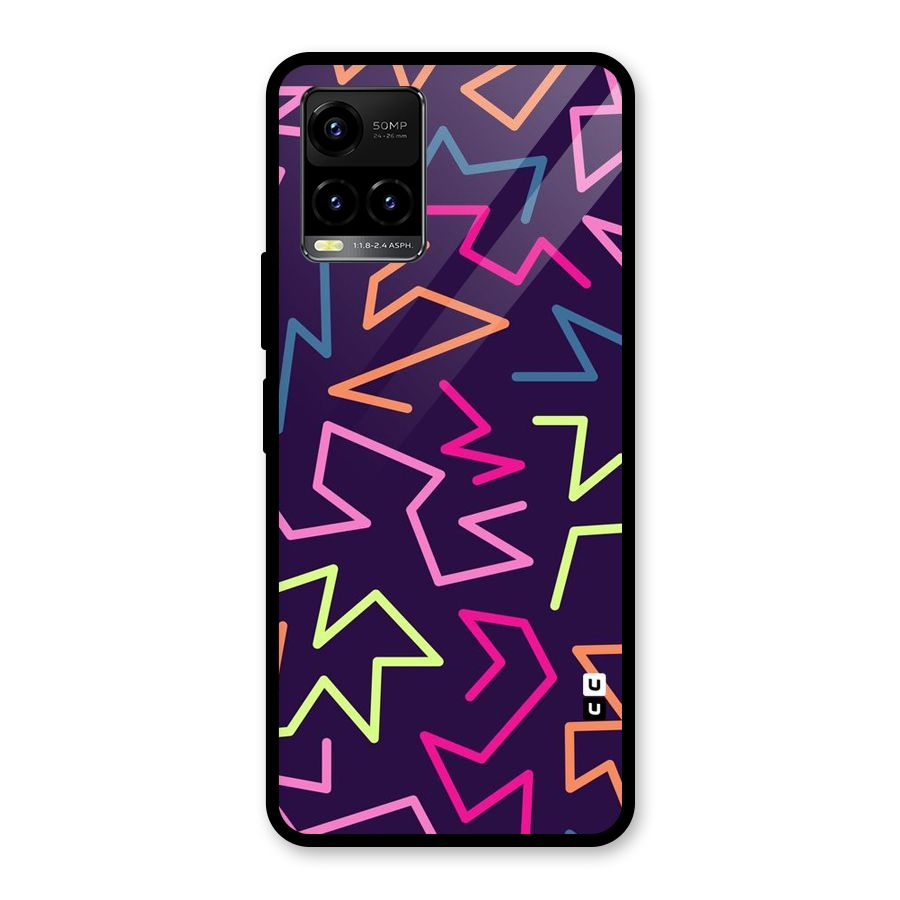 Colored Lines Glass Back Case for Vivo Y33s