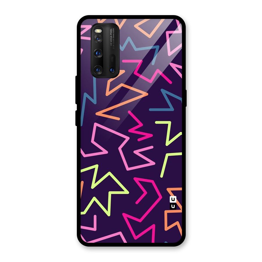 Colored Lines Glass Back Case for Vivo iQOO 3