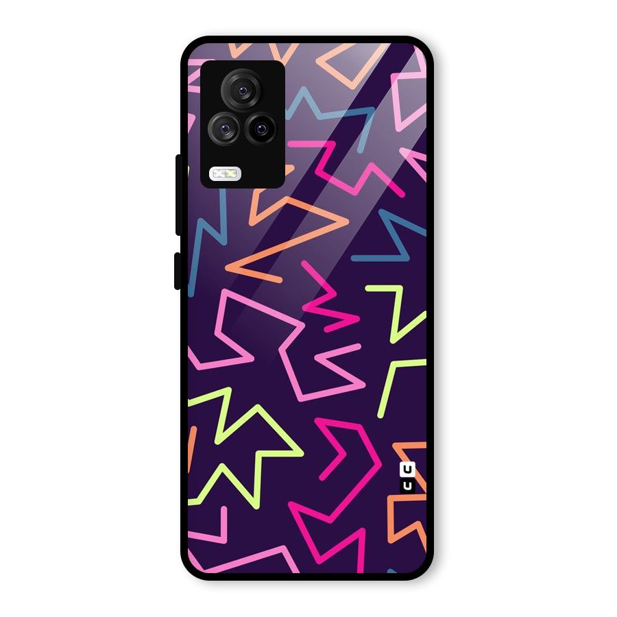 Colored Lines Glass Back Case for Vivo iQOO 7 Legend 5G