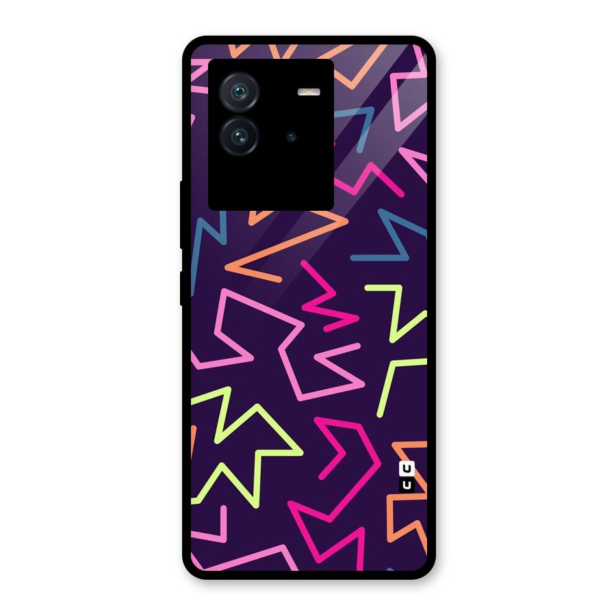 Colored Lines Glass Back Case for Vivo iQOO Neo 6 5G