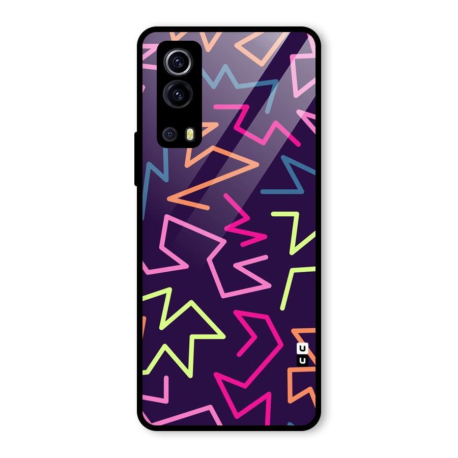 Colored Lines Glass Back Case for Vivo iQOO Z3