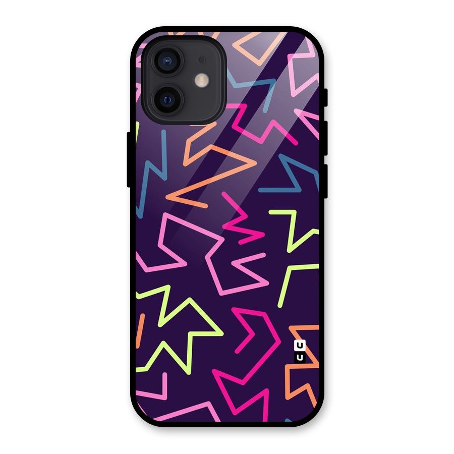 Colored Lines Glass Back Case for iPhone 12