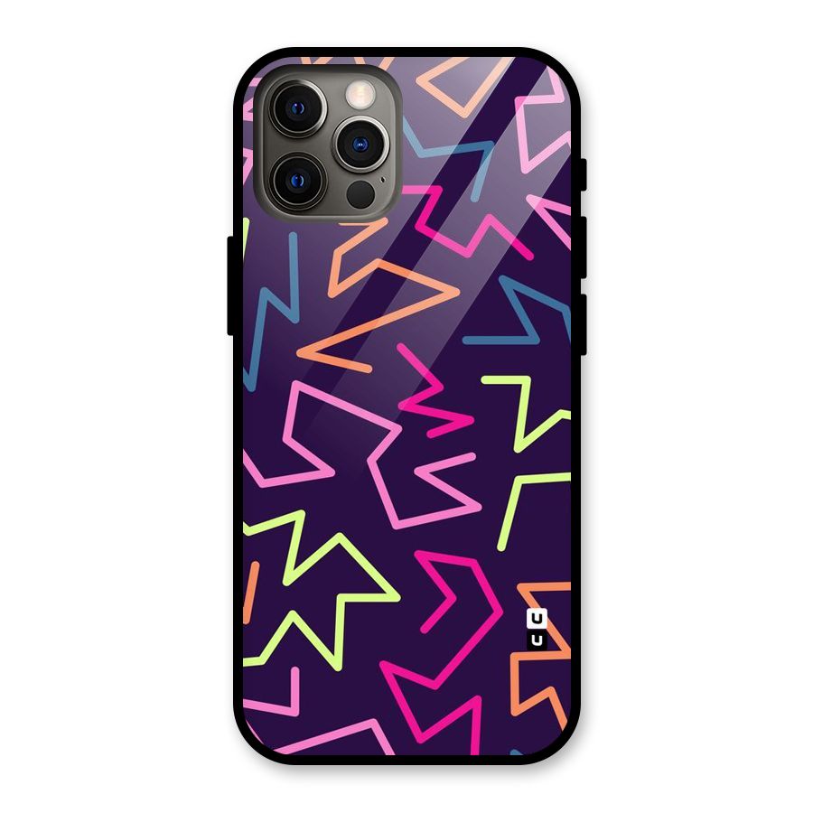 Colored Lines Glass Back Case for iPhone 12 Pro