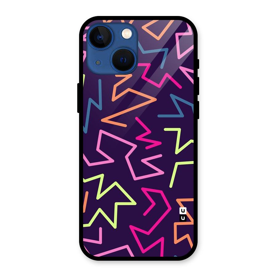 Colored Lines Glass Back Case for iPhone 13 Mini