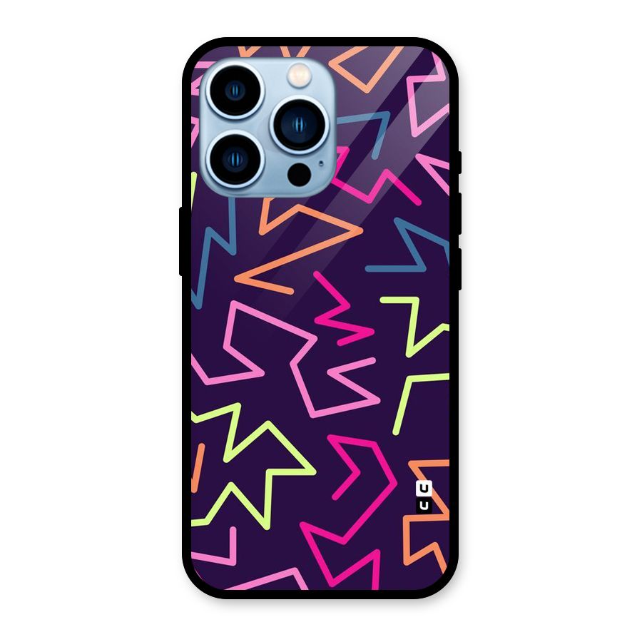 Colored Lines Glass Back Case for iPhone 13 Pro