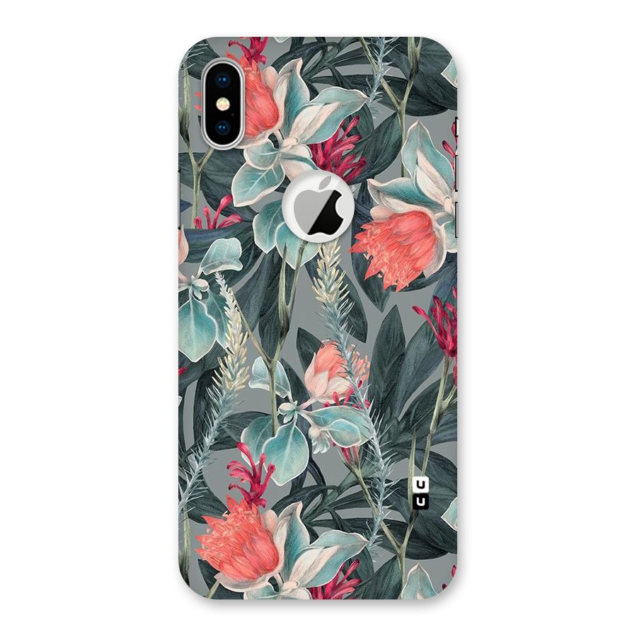 Colored Petals Back Case for iPhone X Logo Cut