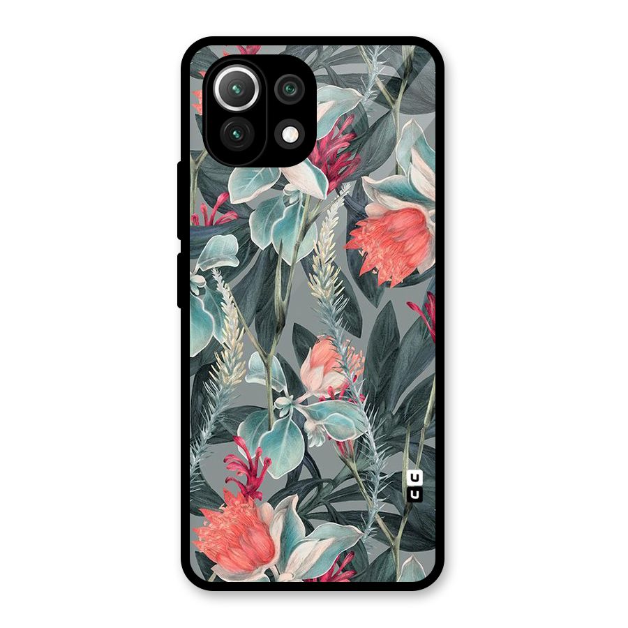 Colored Petals Glass Back Case for Mi 11 Lite NE 5G
