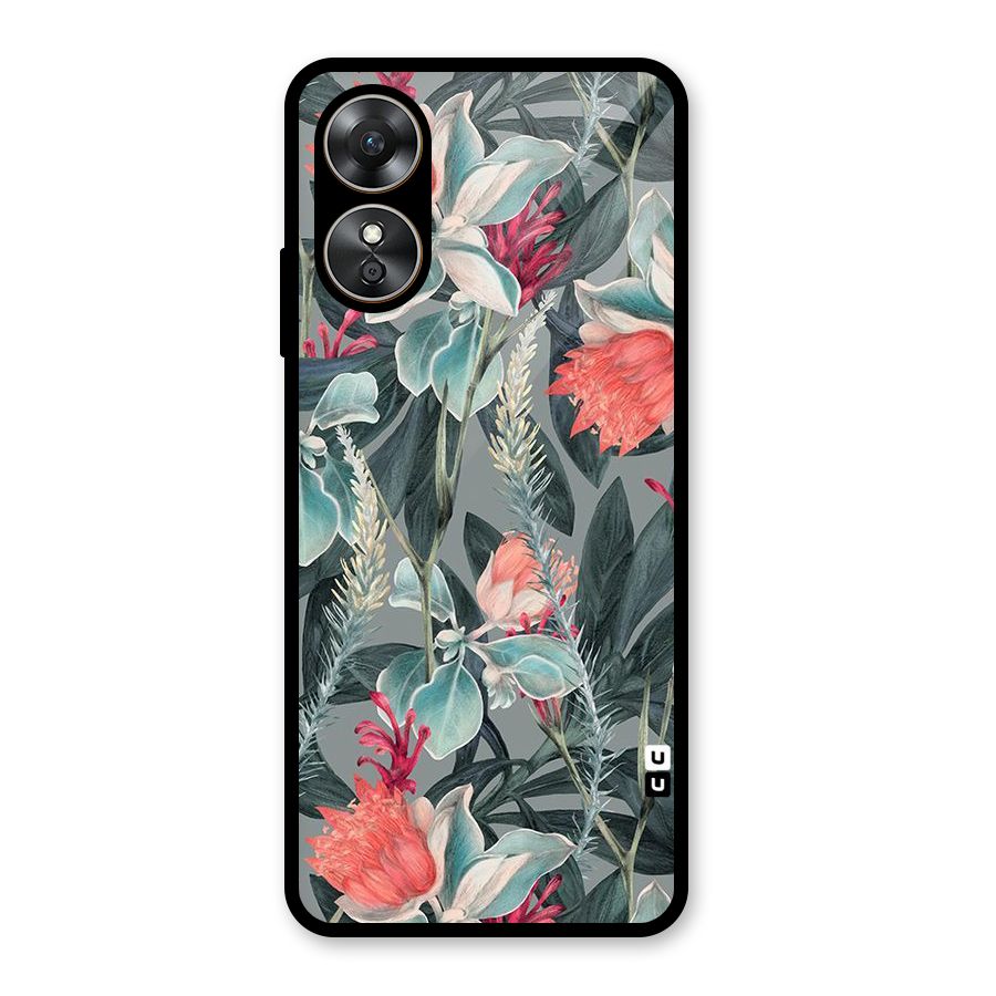 Colored Petals Glass Back Case for Oppo A17