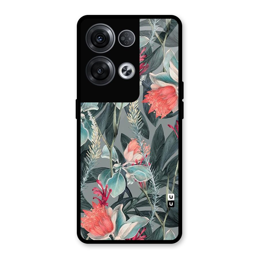 Colored Petals Glass Back Case for Oppo Reno8 Pro 5G