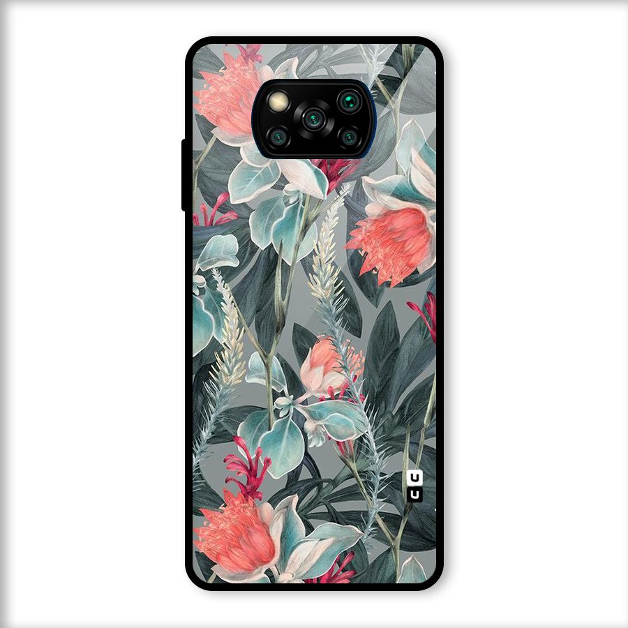 Colored Petals Glass Back Case for Poco X3