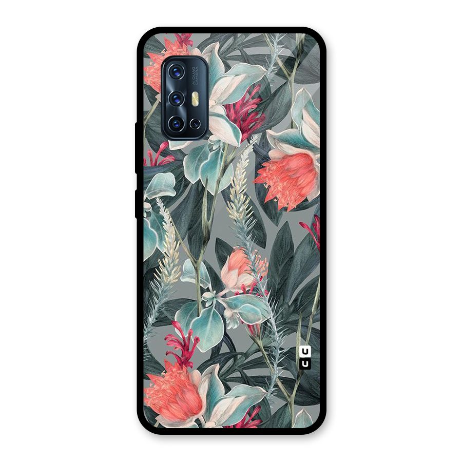 Colored Petals Glass Back Case for Vivo V17