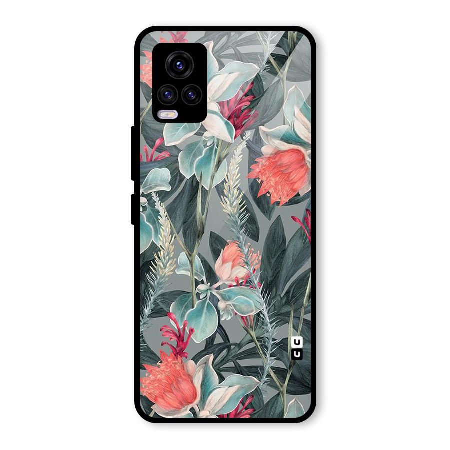 Colored Petals Glass Back Case for Vivo V20