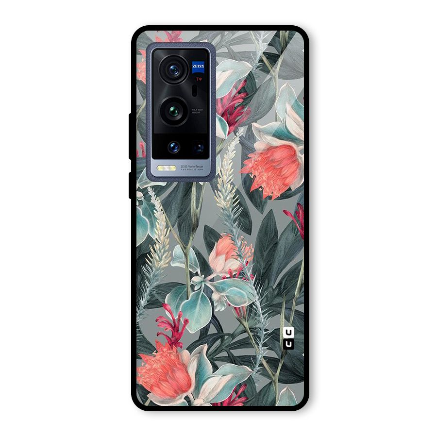 Colored Petals Glass Back Case for Vivo X60 Pro Plus